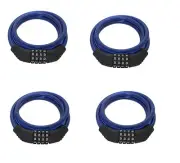 Set of 4 Flexible Steel Combination Bicycle Lock with Self-Setting Mechanism,...