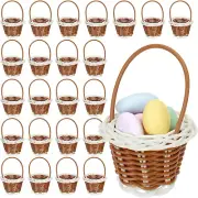 24 Pack Mini Woven Baskets with Handles - 2X3 Inch for Crafts and Projects