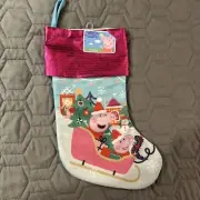 Peppa Pig Christmas Stocking Kids Holiday Gift Pink Blue Sleigh George Bunny