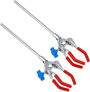 HAWILLOSCH 2pcs Flask Clamp 3-prong Lab Clamp 3-finger Clamp Extension Flask Clip Clamp 3 Finger Lab Swivel Clamp 3-prong Laboratory Clamp Adjustable Lab Clamp Holder Flasks Stainless Steel