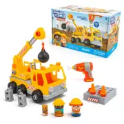 Design & Drill Bolt Buddies Crane Take Apart Toy with Electric Toy Drill, Pre...