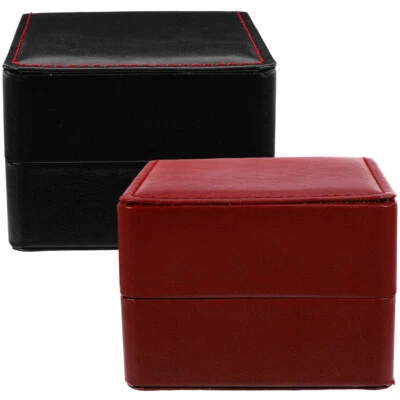 2 Pcs Watch Box Storage with Lid Presentation Man Jewelry Case Display