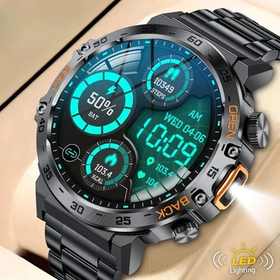 Smart Watch MenWaterproof Sport Fitness Watches Flashlight New Men Smartwatch