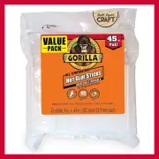 Gorilla Hot Melt Glue Sticks 11mm, Full Size, 45 Count, Suitable for All Surface