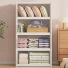 Portable Closet Wardrobe Bag Storage Cabinet Closet Organizer for Bedroom(White)