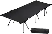 ＫＬＫＣＭＳ Camping Cot Foldable Bed Practical Comfortable Multipurpose Sleeping Bed for Adults Kids for Office Backpacking Household, Black
