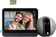 3MP Tuya WiFi Door Viewer Video Door Bell 5000mAh Digital PIR Recording Infrared Wide Angle Peephole Camera Doorbell(Black 64G)