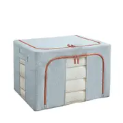 Foldable Storage Box Crushed Steel Frame Clothes Quilt Toys Organizer - Blue
