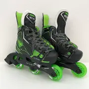 Bauer Mission Lil Ripper Green and Black Hockey Skates Youth Shoe Size 12/13