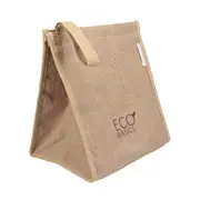 Eco Basics Reusable Lunch Jute Bag Cold/Hot Food Insulated Storage w/ Closure