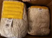 JANICO 3024/3053 White #24 Cut End Mop Head Yellow Band Wide & Narrow 9ct New