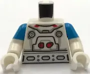 Lego New Minifigure White Torso Spacesuit Red Trim Wide Silver Belt Part