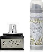 [Lattafa] Perfumes Sheikh Al Shuyukh Black 2-Piece Set for Unisex, (1.7 Ounce Eau De Parfum Spray + 1.7 Ounce Deodorant Spray)