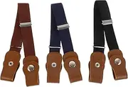 [Beavorty] 3pcs Stretchy Elastic Waist Belts for Buckle Dress Belts for Boys and Durable and Lightweight for Everyday Wear for School and Casual Outfits
