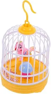 Yardwe 1 Set Voice Controlled Simulation Bird for Interactive Light Up Cage Plaything with Sound Activation and Design Educational Fun Random Color