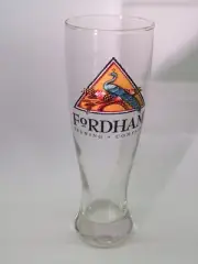 BEER Pilsner Glass: FORDHAM Brewing Co ~ Dover, DELAWARE ~ Peacock & Flag Design