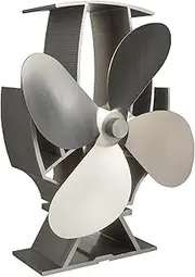 Forest Master SuperFast Half Heated Stove Fan - Heat Powered Efficient Fireplace Fan for Wood Stoves and Wood Stoves (Black)