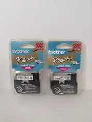 2 Genuine BROTHER P Touch Label White M-231 12mm 1/2" - NIP