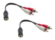 3.5mm Female-RCA Male 6 inch (Y-Cable) (2 Pack)