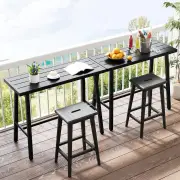 Costway92 cm Patio Counter Height Bar Table Rectangular High Pub Table