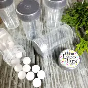 12 Tiny Tubes Vial Herbs Minerals Powder Container Silver Screw on Cap #2810 New