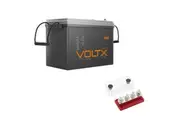 VoltX 12V 200Ah Lithium Battery + Bus Bar M8 Power Distribution Terminal Block (4 GANG 300A Red)