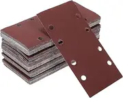 X AUTOHAUX 100 Pcs Sanding Discs Wet Dry Waterproof Hook & Loop Sandpaper for Woodworking, Automotive Refinishing 7.28"x3.66" 8 Hole 180 Grit Red Aluminum Oxide