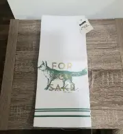 Vintage Sass Designworks Dish Towel "For Fox Sake" Fox White & Teal