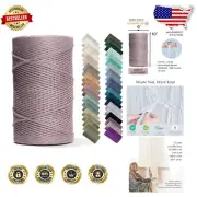 Vibrant 4mm Cotton Macrame Cord in Dusty Lavender - Eco-Friendly Craft Supply