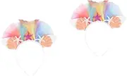 [Ipetboom] 2pcs Kids Hairband Mermaid Hairband Kids Tiara Mermaid Cosplay Kids Scrunchies Hair Ties Kids Mermaid Headband Women Girl Mermaid Dress up Mermaid Headwear Scarf Fishtail Child