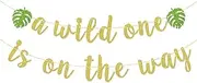 Confetti! Jungle Safari Theme Baby Shower Decor Banner - DIY A Wild One is on the Way Welcome Sign for Baby Shower and Birthday Party, Versatile Hanging Decor for Indoor and Outdoor Celebrations