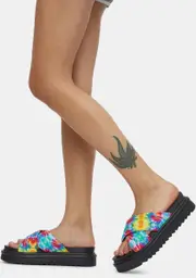 [Lemon Drop by Privileged] Tie Dye Janinent Slide Sandals