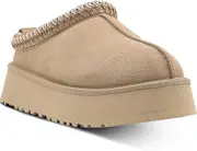 Women's Platform Mini Boots Slippers For Women Indoor Slippers Slip On Fur Fleece Lined Suede Short Ankle Boots Beige EUR38