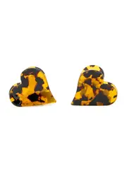 Valet Studio Mini Heart Tortoiseshell Hair Clips - set of two - Brown ONE SIZE