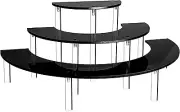 black Acrylic 3 Tier Cupcake Display Risers, display For Funko Figure, Perfume