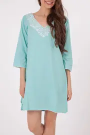 Long White Emb Sky Kaftan--EAS-NKC100K-S