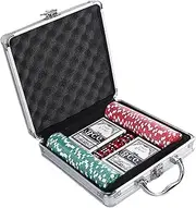Card Board Game, Safe Poker Chips Set, Aluminum Poker Chips, Clay Poker Chips Set, Portable Card and Poker Chips, Easy to Use, Enjoyable, Portable for Texas Hold'em Blackjack Card Club