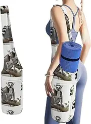 JKLQWH Tailed Lemur Printed Yoga Mat Bag Long Tote with Pockets for Your Yoga Accessories Exercise Yoga Mat Carrier Holder Multi-Functional Storage Bag Holds Most Pilates Mats