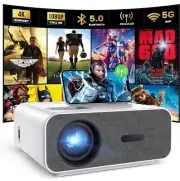 HOMPOW Mini Portable LED Projector 4k - WHITE