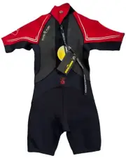 New Mens Sea Doo Ultra 4 Way Flex BRP Short Wetsuit Scuba size Small Red Black