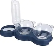 Happyyami Elevated Cat Feeding Station with Dual Bowls and Integrated Water Dispenser Automatic Pet Feeder for Cats and Dogs Convenient Hydration and Feeding for Your Pet