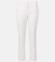 [McQueen] McQueen Cropped wool gabardine flared pants AU 10 white