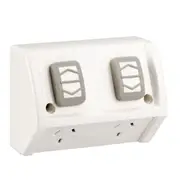 Clipsal Weatherproof Double Switched Powerpoint Flush Ip53 10 Amps Resistant White Powerpoint - WSCF227/2-RW