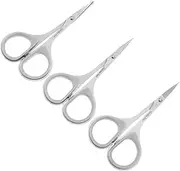 HAKIDZEL 3pcs Beauty Scissors Set Stainless Steel Grooming Tools for Eyebrows and Hair Precision Brow Scissors for Men and Women Durable for Daily Use