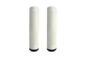 Bulletproof Mountain Bike Grips 130mm with Black End Plugs White