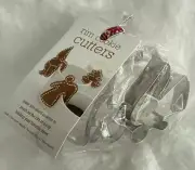 FUN Set of 3 RIM COOKIE CUTTERS METAL Make Mug Hugging ELF ANGEL & TREE COOKIES