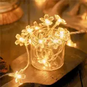 Flower String Lights Plug In, 10Ft 20 LED Warm White Cherry Blossom Fairy String