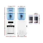 Devanti 22L Bench Top Water Cooler Dispenser Purifier Hot Cold Three Tap with 2