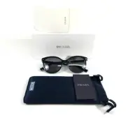 Prada Sunglasses SPR22Z 1AB-5Z1 Black Cat Eye Frames with Gray Polarized Lenses