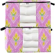 Yoogain 95 L zippered storage box with Reinforced Handles, clear window shoe storage organizer for King Comforter Bedding Pillow Sheet